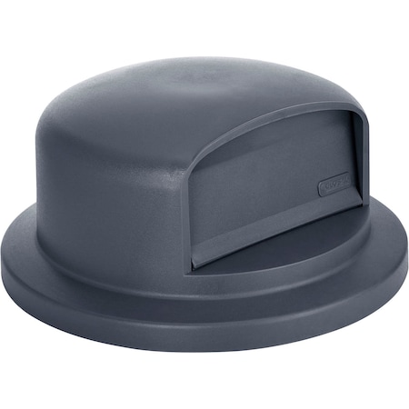 Global Industrial 44 Gallon Plastic Trash Can Dome Lid, Gray 641434GY